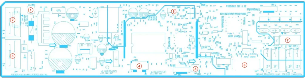Samsung F45R6100AP Front Load Washer Service Manual with PCB and Circuit Diagram (PDF) 1 Samsung F45R6100AP Main PCB layout diagram