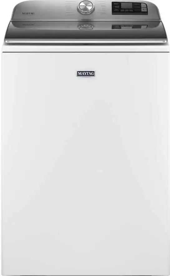 MayTag Top Loading Washing Machine Owner's Manual: Control Panel & Features 2 Close-up of Maytag top load washer control panel with cycle selector and LED indicators.