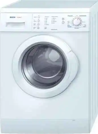 Bosch MAXX 5 Manual - Special Applications & Cleaning Instructions 1 Bosch MAXX 5 front load washing machine with control panel and stainless steel drum.